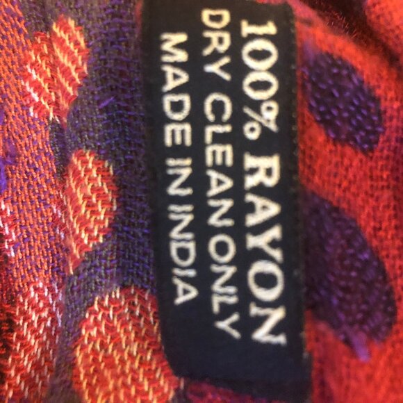 Vibrant Boho Art-to-Wear Shawl / Scarf — 100% Rayon — Made in India - Picture 9 of 12